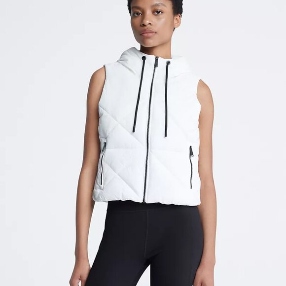 NEW CALVIN KLEIN Hooded Diamond Quilted Vest Cloud 367mn - Picture 3 of 6